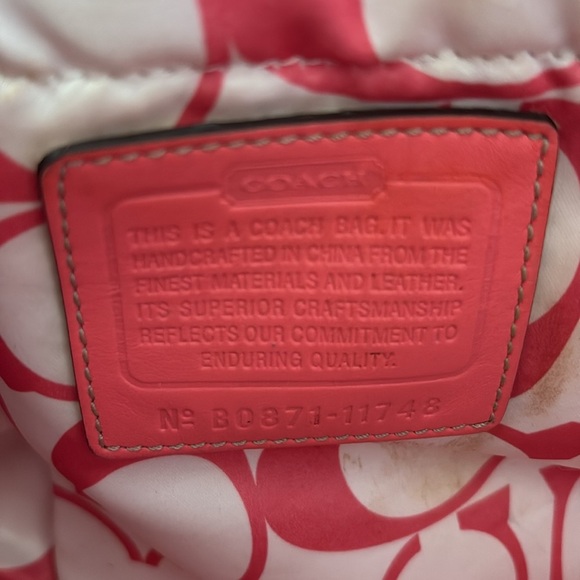 Coach Tan and coral Baby Bag with diaper changing mat - Picture 9 of 9